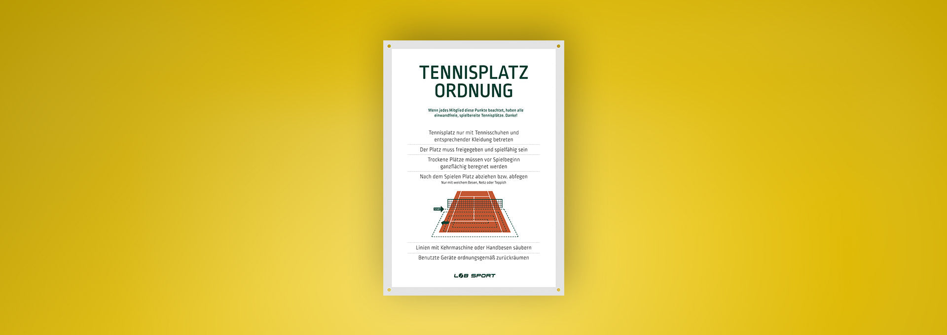 Tennisanlage Schilder