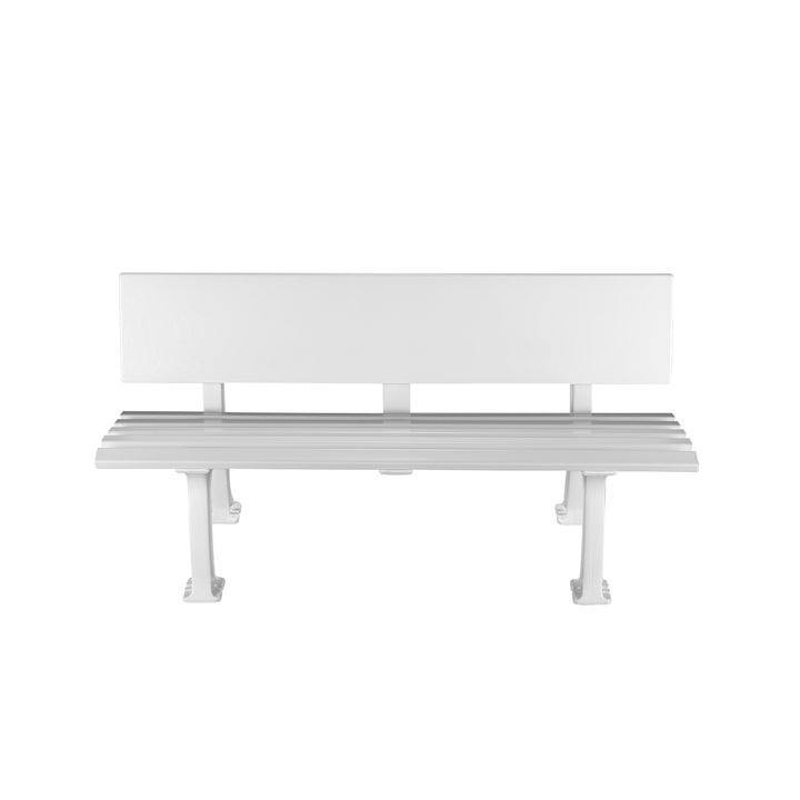 Tennisbank Comfort with advertising table, white, 2 legs, width 150 cm