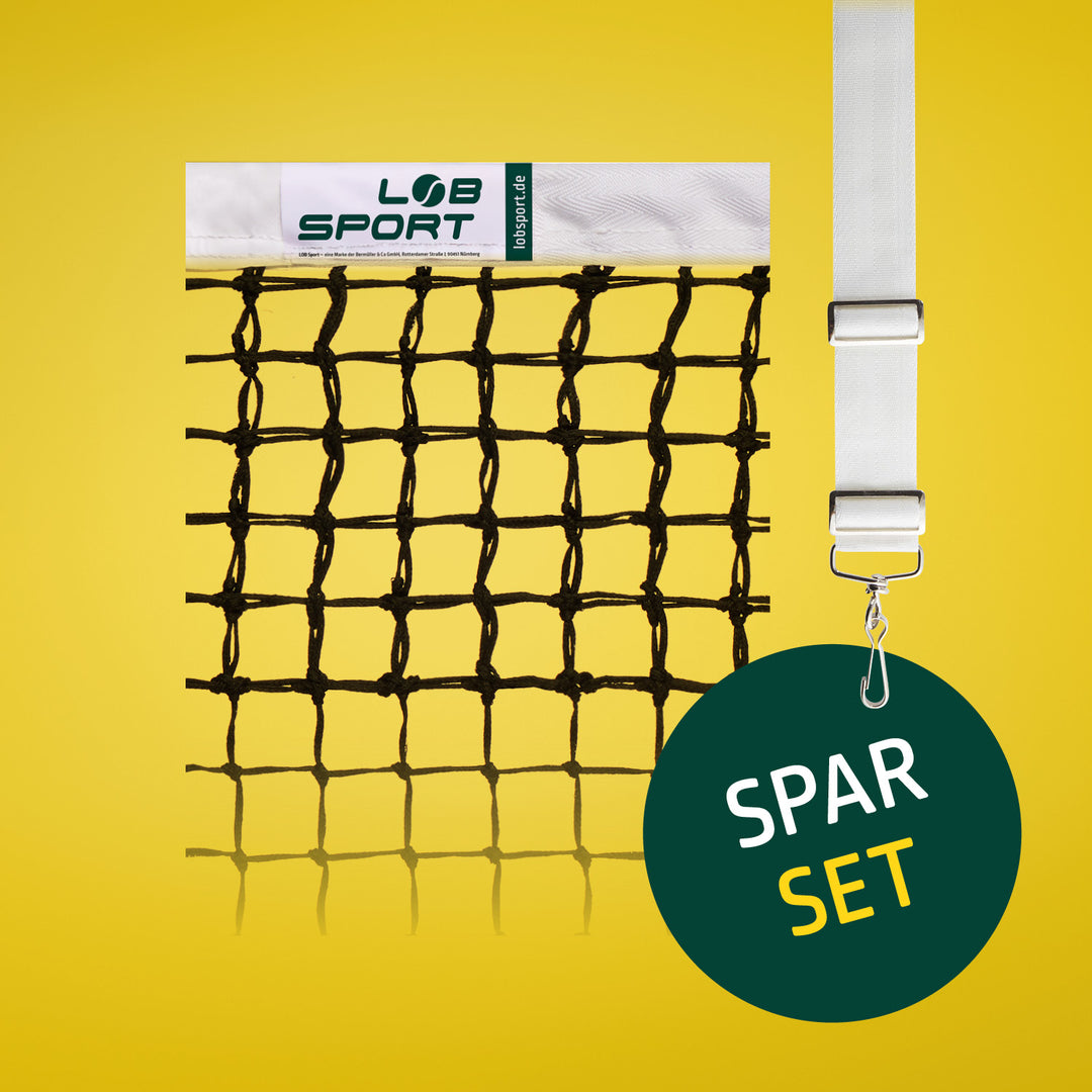 Spar-Set 2: Tennisnetz WIMBLEDON + Gurtband mit Metallschiebeschnalle