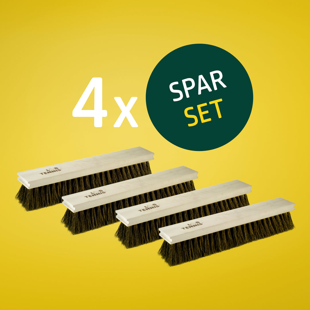 Spar-Set: 4 Ersatzbürsten für Abziehbesen STANDARD und KOMBI mit Arenga - Borsten