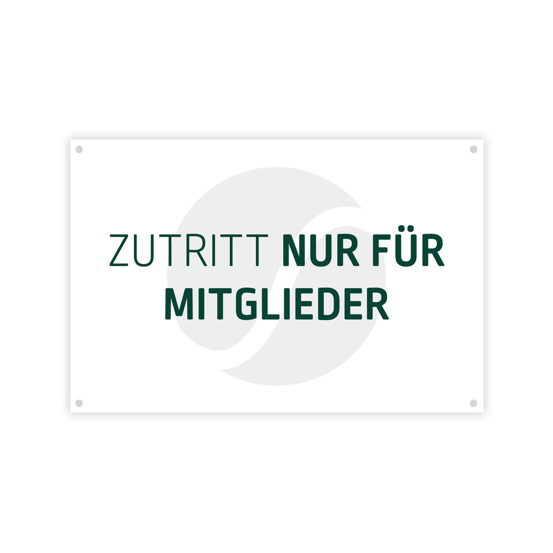 Place sign "Members" 30 x 20 cm