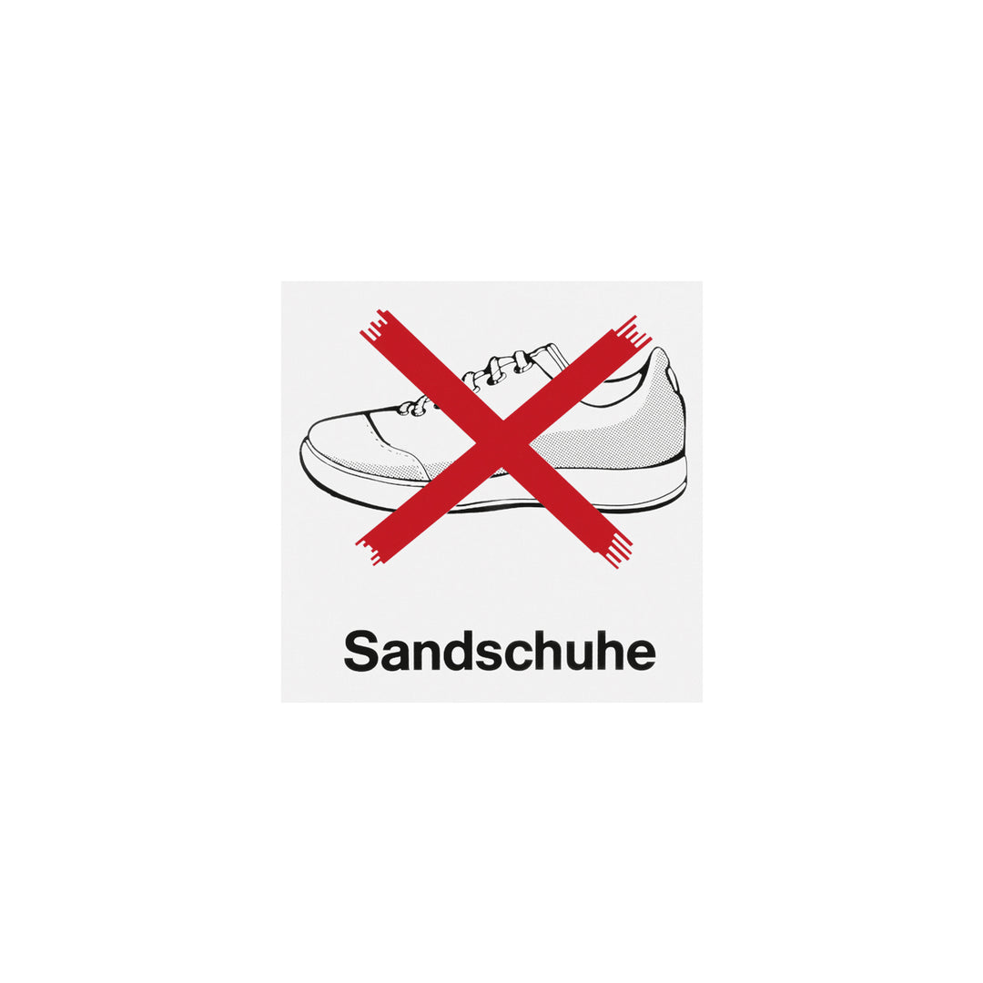 Verbotsschild SANDSCHUHE, 300 x 250 mm