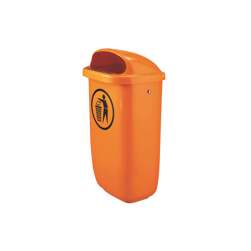 Abfallbehälter KUNSTSTOFF, Volumen 50l, orange o. grün